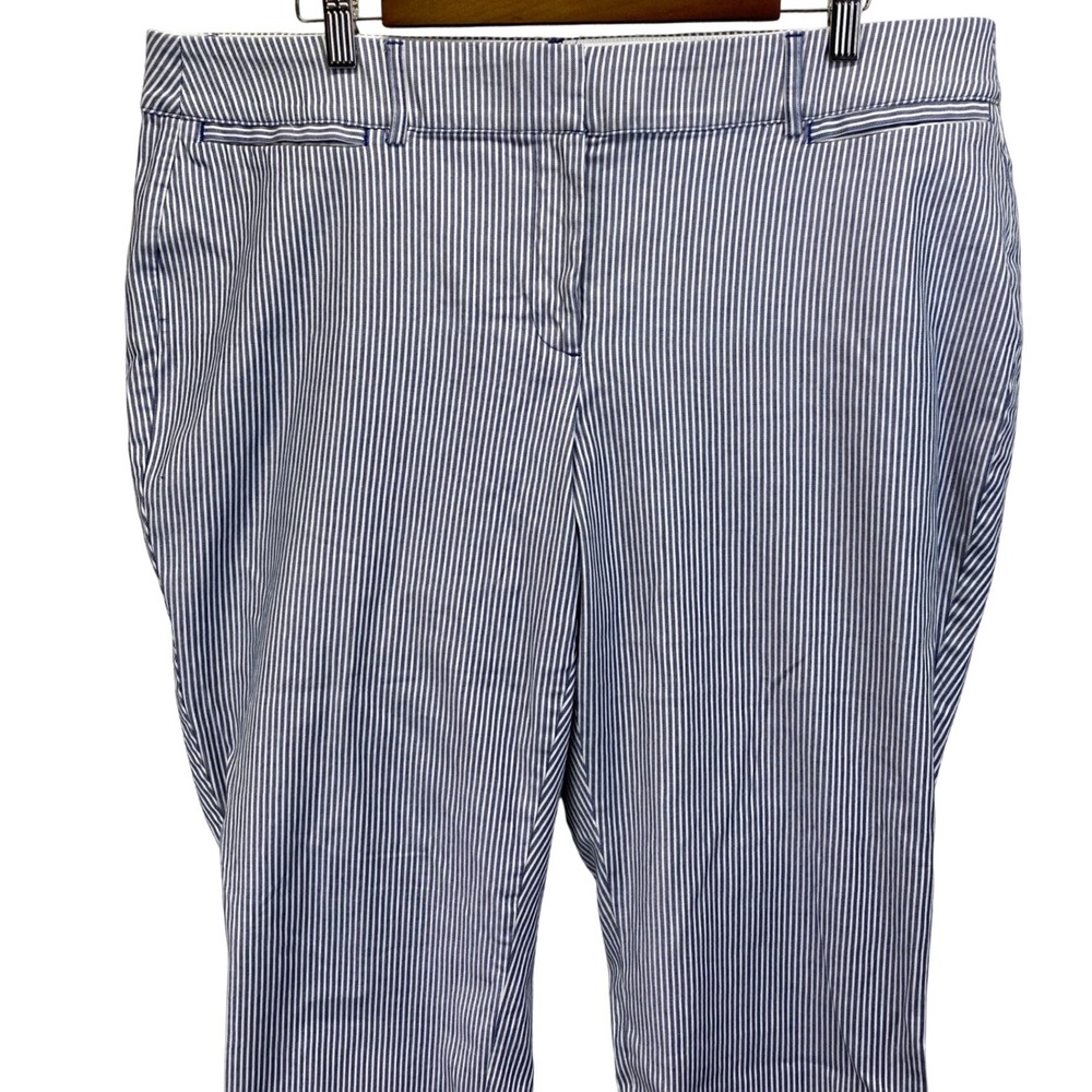 Lane Bryant The Lena Striped Capri Pants Women's Size 20 Navy White Cropped